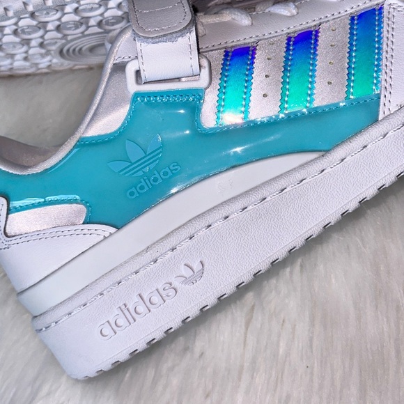 New Adidas Forum Low Cloud White Pulse Aqua GX3398 Men's Sneakers Shoes SIZE 11 - Picture 11 of 16